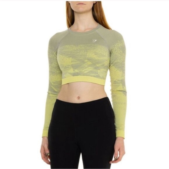 🛍️Gymshark Adapt Ombré Seamless Long Sleeve Size Small - Picture 1 of 7